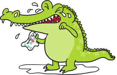 Yeşil arkaplanı olan karikatür dinozor.