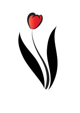 Beyaz arkaplan, vektör, illüstrasyon üzerinde izole edilmiş renkli düz lale logosu simgesi