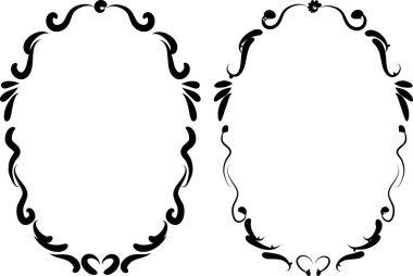 Beyaz arkaplan, vektör, illüstrasyon üzerinde izole çiçek çerçeveleri seti 