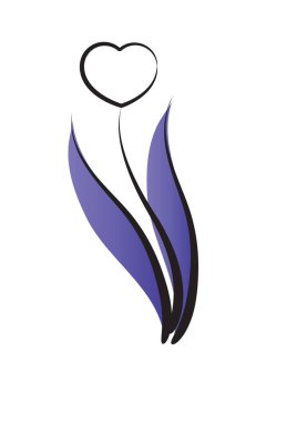 Beyaz arka planda izole edilmiş kalp şeklinde düz ikon, aşk konsepti 