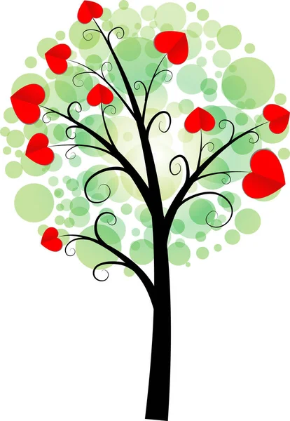 Arbre Amour Avec Des Cœurs Espace Copie Illustration Vectorielle — Image vectorielle