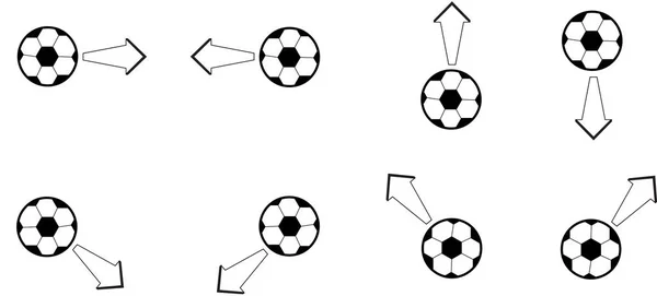 白い背景に孤立したボールと矢ベクトルイラスト — ストックベクタ