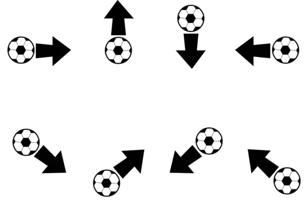 Bolas Setas Isoladas Sobre Fundo Branco Ilustração Vetorial —  Vetores de Stock