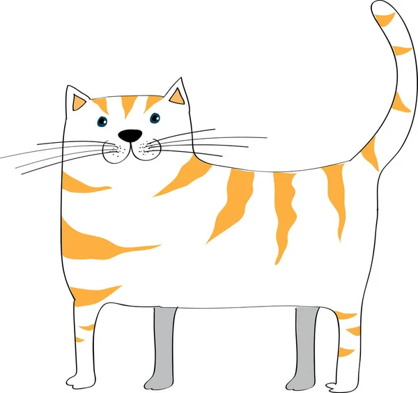 卡通可爱的小猫咪被白色背景隔离 浪漫的概念 — 图库矢量图片