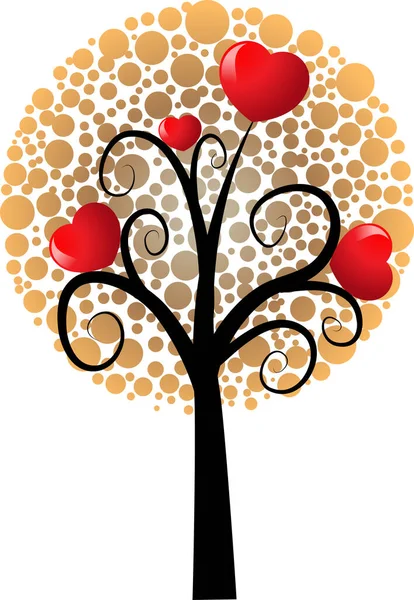 Love Tree Hearts Copy Space Vector Illustration — Stock Vector