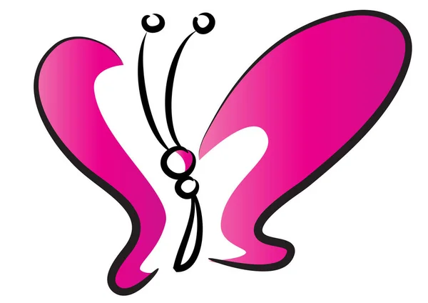 Dibujo Dibujos Animados Hermosa Mariposa Aislada Fondo Color Vector Ilustración — Vector de stock