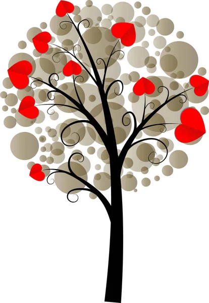 Árvore Amor Com Corações Espaço Cópia Ilustração Vetorial —  Vetores de Stock