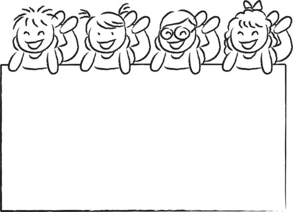 Crianças Desenho Animado Web Vector Ilustração Fundo — Vetor de Stock