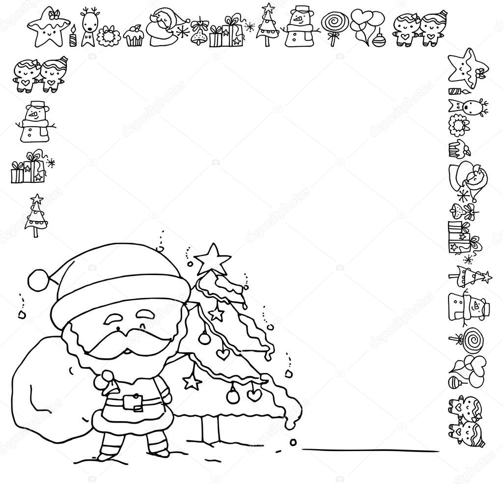 Christmas border template with copy space, vector illustration