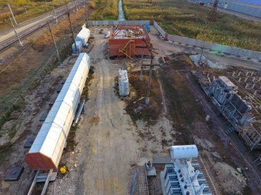 Trafo Merkezi yakınındaki demiryolu inşaatı