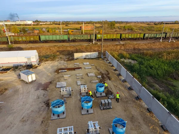 Trafo Merkezi yakınındaki demiryolu inşaatı