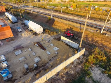 Trafo Merkezi yakınındaki demiryolu inşaatı