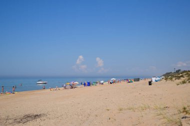 Blagoveshchenskaya, Rusya - 8 Temmuz 2018: Blagoveschenskaya Karadeniz, Krasnodar toprakları üzerinde Beach'de