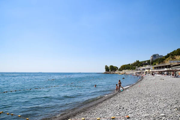 Novorossiysk Rússia Agosto 2018 Shirokaya Balka Sea Beach City Novorossiysk — Fotografia de Stock