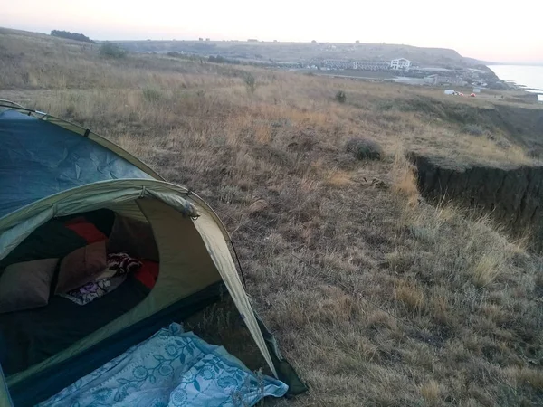 그린에 텐트를 — 스톡 사진