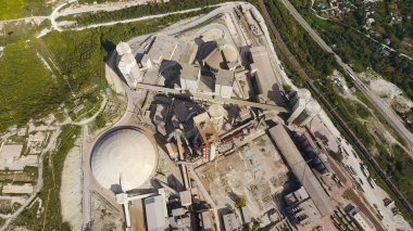 Fabrika üretim ve çimento inşaat hazırlık için. Çimento Sanayii.