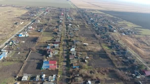 Vista superior de la ciudad pueblo Elitnyy — Vídeo de stock