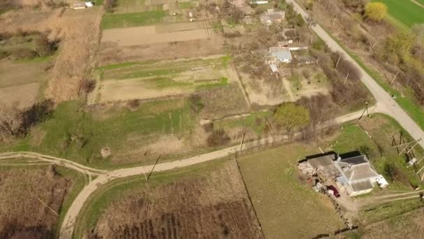 Bovenaanzicht van het dorp van de gemeente — Stockvideo