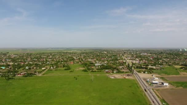 Vista superior da aldeia da cidade — Vídeo de Stock