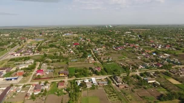 Vista superior da aldeia da cidade — Vídeo de Stock