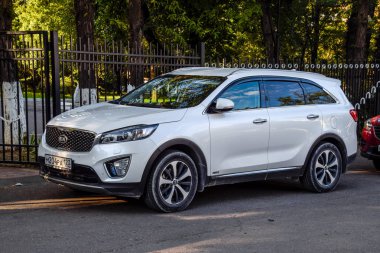 Araba Kia Sportage yolun kenarında park etmiş..