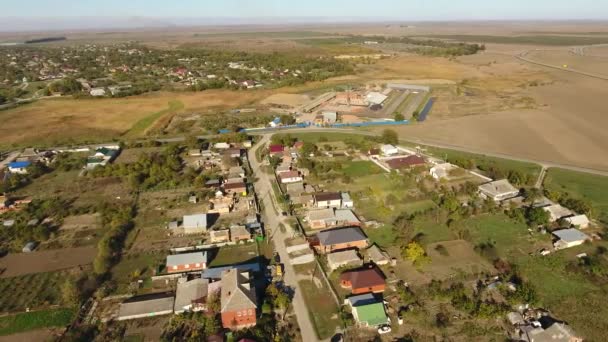 Vista superior da aldeia. A aldeia de Poltavskaya . — Vídeo de Stock