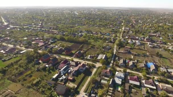 Bovenaanzicht van het dorp. Het dorp van Poltavskaya. — Stockvideo