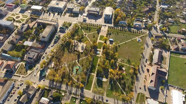 Bovenaanzicht Van Het Dorp Het Dorp Van Poltavskaya Bovenaanzicht Van — Stockfoto