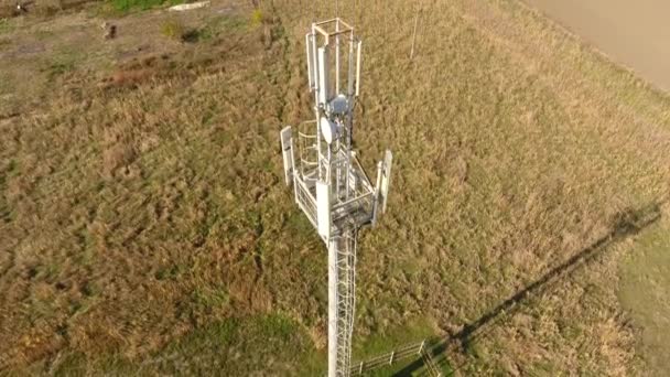 Torre Celular Equipo Para Retransmitir Señal Celular Móvil Torre Celular — Vídeo de stock