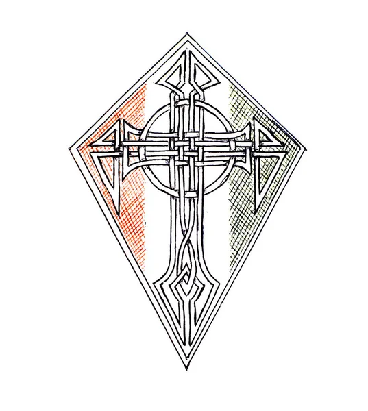 Obrázek ochrany zobrazující křesťanský kříž. Ornamentální vzor. — Stock fotografie