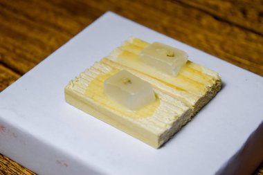 Parafin blok ile kanser örnekleri, tümör histolojik muayene için örnekler. Derin araştırma kanser hücrelerinin tümör parçaları.