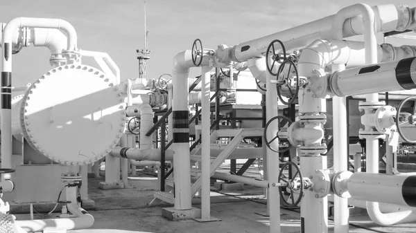Теплообменники Нефтеперерабатывающем Заводе Оборудование Переработки Нефти — стоковое фото