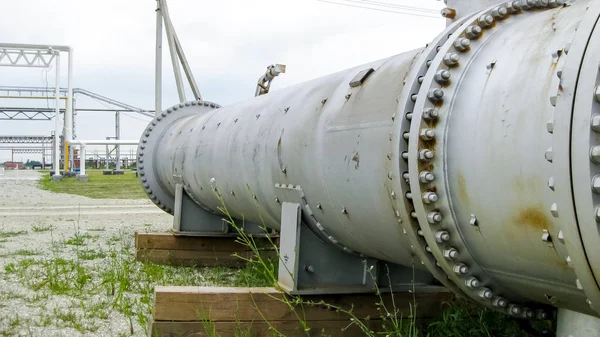 Neue Wärmetauscher Bereit Für Den Einbau Wärmetauscher Einer Raffinerie Die — Stockfoto