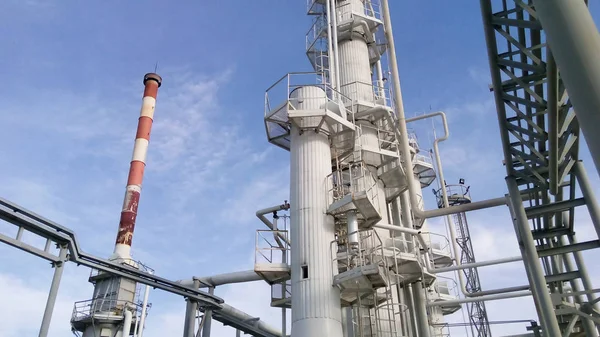 Colunas Destilação Forno Aquecimento Equipamento Para Refinaria Petróleo — Fotografia de Stock