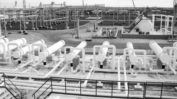 Теплообмінники Нафтопереробному Заводі Обладнання Переробки Нафти — стокове фото