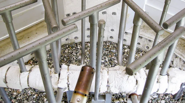 Zárt Típusú Gázgyűrű Fáklyarendszerben Megjelenés Egy Azbesztburkolat Egy Fáklyában — Stock Fotó