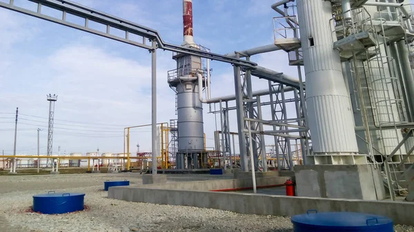 Distillation columns and heating furnace. The equipment for oil refinery.