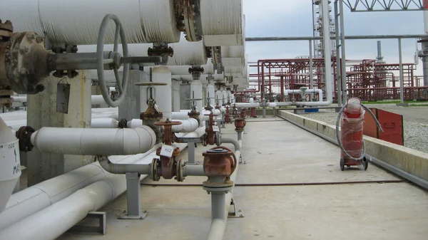 Rafineria Ropy Naftowej Urządzenia Rafinacji Ropy Naftowej — Zdjęcie stockowe