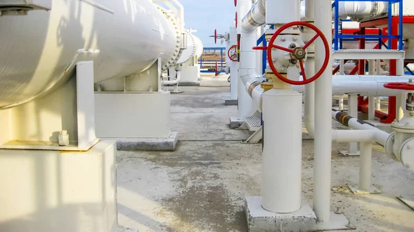 Теплообмінники Нафтопереробному Заводі Обладнання Переробки Нафти Нагрітий Бензиновий Повітряний Охолоджувач — стокове фото