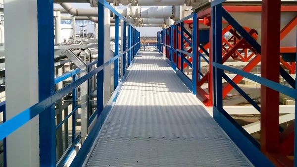 Stahl Service Plattform Und Treppe Raffinerie — Stockfoto