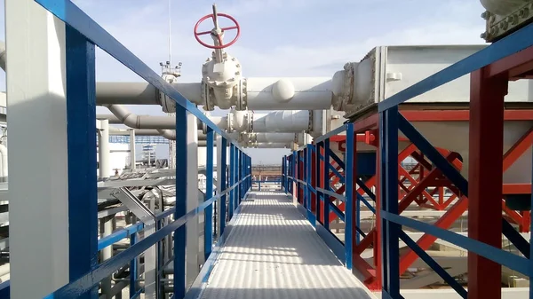 Steel service platform and stairs — Stock Photo, Image