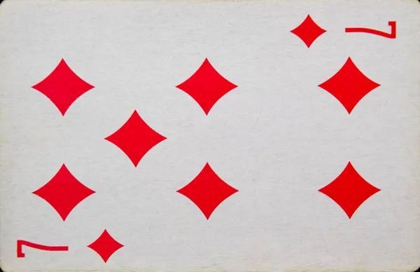 Card seven of diamonds, suit of diamonds — Stock Photo, Image