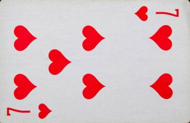 Kalpler oyun yedi kart, kalpler takım elbise.