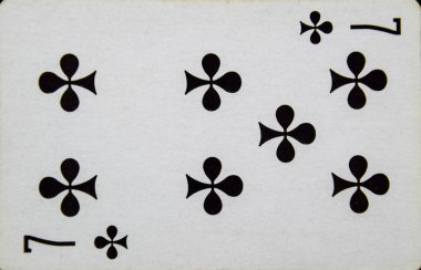 Yedi kralı oynayan kart, kulüp takım elbise.