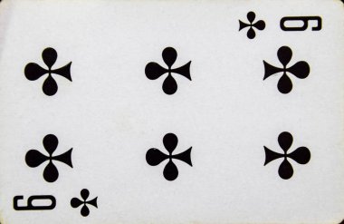 Altı kulüp, takım kulüpleri oynarken kart.