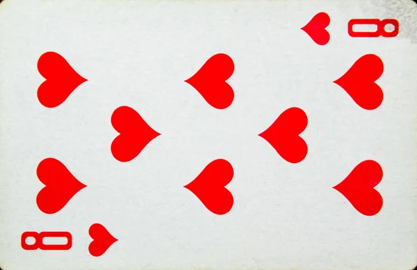 Η κάρτα παίζει οχτώ καρδιές, στολή καρδιάς. — Φωτογραφία Αρχείου