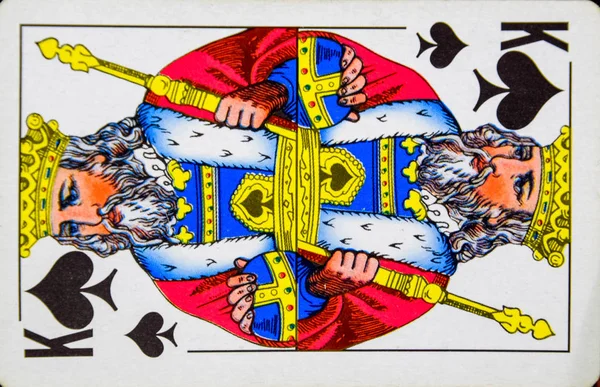 Juego de cartas rey de picas, palo de picas . — Foto de Stock