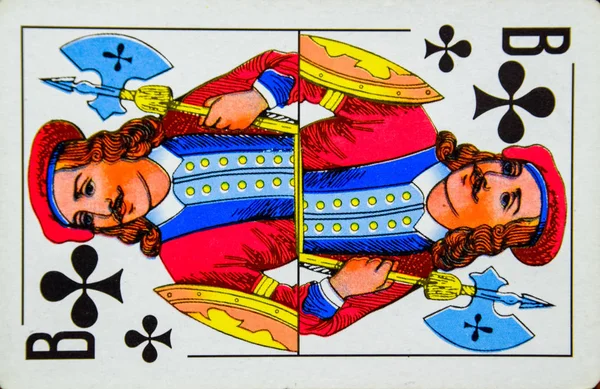 Κάρτα που παίζει μπαστούνι, στολή κλαμπ. — Φωτογραφία Αρχείου