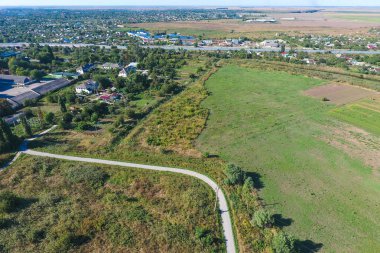 Küçük köyün Üstten Görünüm