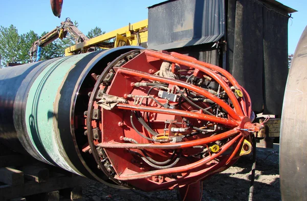 The device for research of the pipeline at construction — Stock Photo, Image